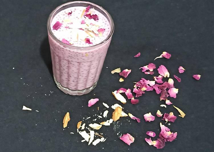 Recipe: Tasty Rose Milk Chia pudding
