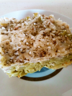 Una foto de Tallarines de espinacas con verduras al horno