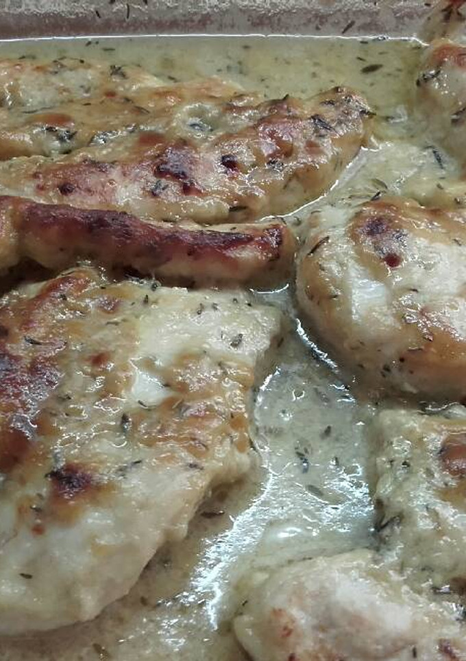 Una foto de Pollo al horno con salsa de mostaza y miel