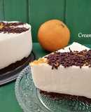 Tarta fría de naranja, queso fresco batido y yogur
