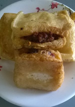 Hình của món Đậu khuôn độn thịt.