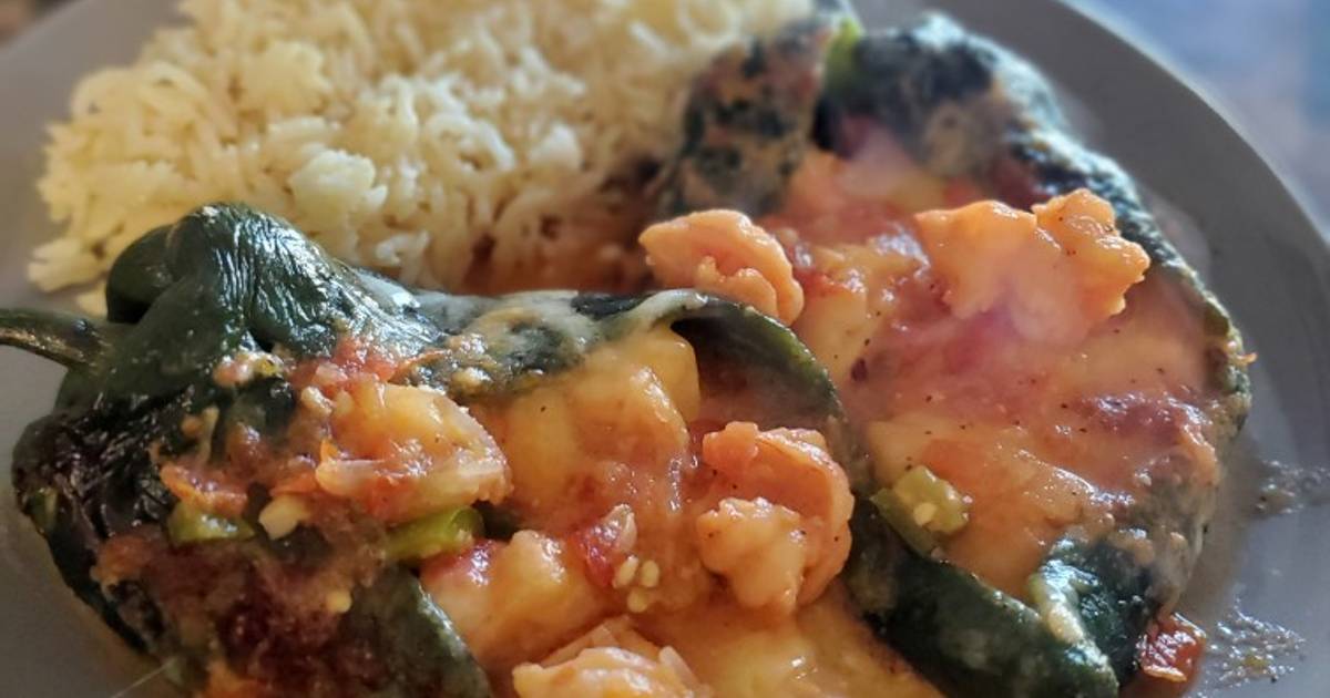 Chiles rellenos con camarón ??? Receta de Isa Becerra ????- Cookpad