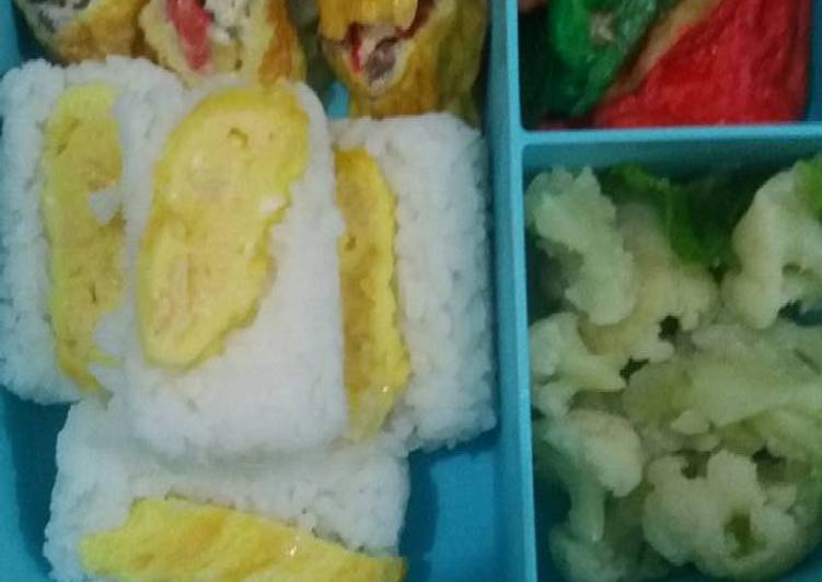 Bekal sekolah : pelangi tahu bungkus telur