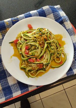 Una foto de Spaghetti de zapallitos italianos