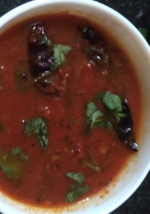 A picture of Tomato Rasam.