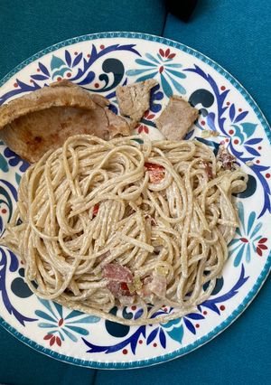 Una foto de Pasta con tocineta