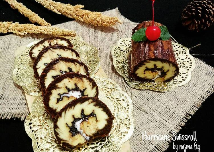 Hurricane chocolate swissroll cake