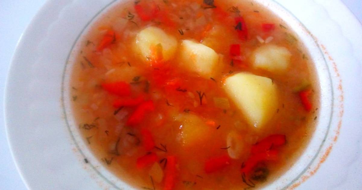 Суп с помидорами и картошкой