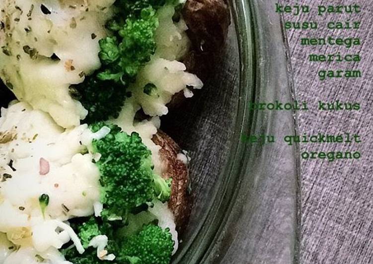makanan MASHED POTATO BROCCOLI CHEESE (Kentang Tumbuk; topping Brokoli Keju)🥔🥛🥦🧀 ✅Teflon Anti Gagal