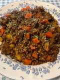 Lentilles Vertes au Veau, Carottes, Tomates et Ananas