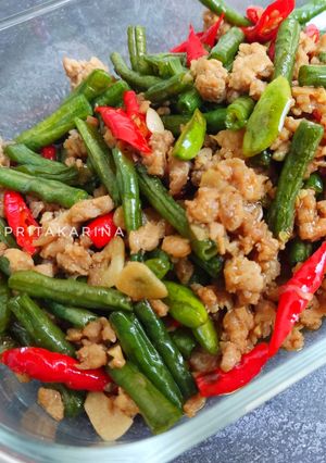 Foto resep Tumis Kacang Panjang dengan Ayam Cincang dan Pete