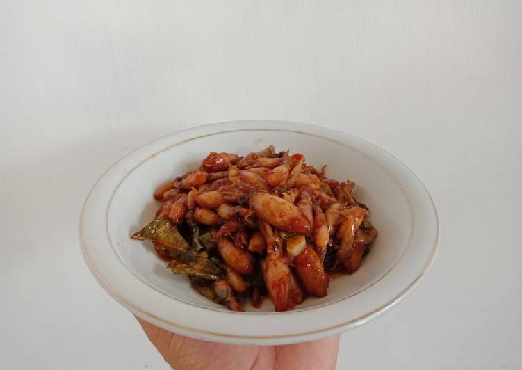 Langkah Mudah untuk Menyiapkan Tumis cumi kering pedas level 30, Enak