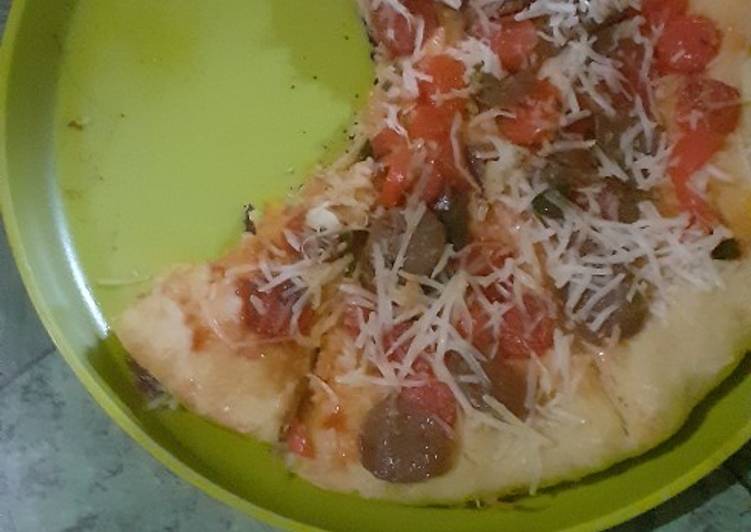 Langkah Mudah untuk Membuat Pizza teflon empuk anti gagal☁️🍕 Anti Gagal