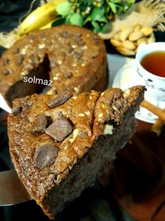 عکسی از دستور کیک شکلاتی موزی solmaz