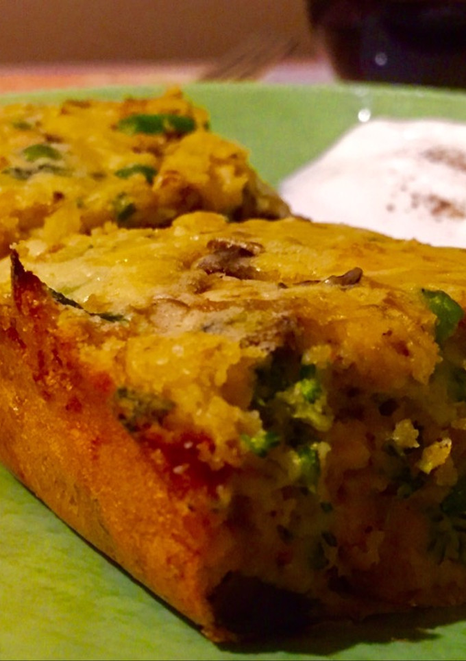 A picture of Super quick crustless quiche .