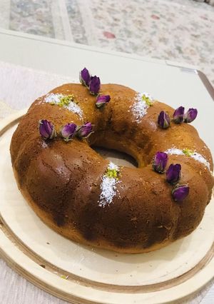 عکسی از دستور کیک گردو و گلاب