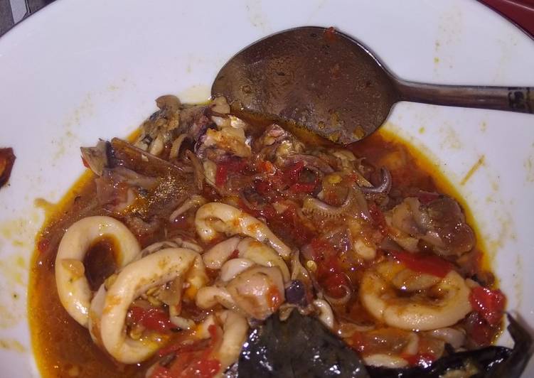 Resep Cumi jumbo kuah asam manis pedes Lezat