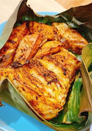 Hình của món Cá đuối nướng nghệ đơn giản bằng nồi chiên không dầu.