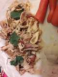 Pollo deshebrado a la mexicana