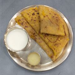 A picture of Puranpoli (sweet stuffed rotis).