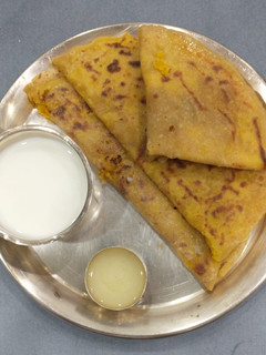 A picture of Puranpoli (sweet stuffed rotis).