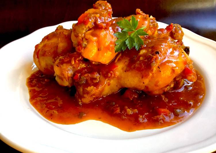 Recipe of Any-night-of-the-week Pollo al chilindrón en olla rápida