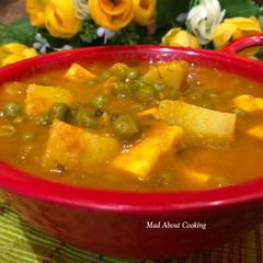 A picture of Potato Paneer & Pea Curry Without Onion And Garlic Recipe.