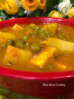 A picture of Potato Paneer & Pea Curry Without Onion And Garlic Recipe.