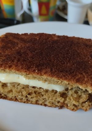Una foto de Sándwich🧀de queso🥯en pan de plátano casero🍞🍌🥯