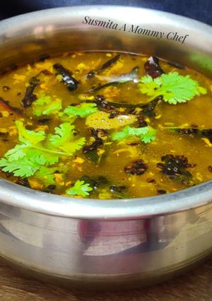 A picture of Tomato Charu (Charupani)/ rasam.