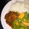Rice and beef wet fry