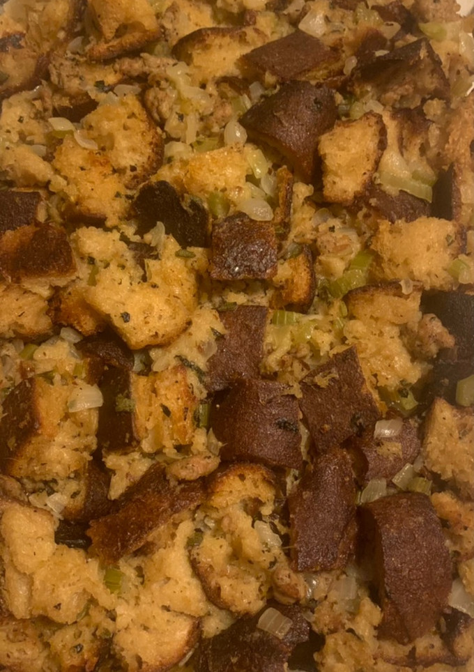 A picture of Oanh’s 2020 Stuffing Recipe.