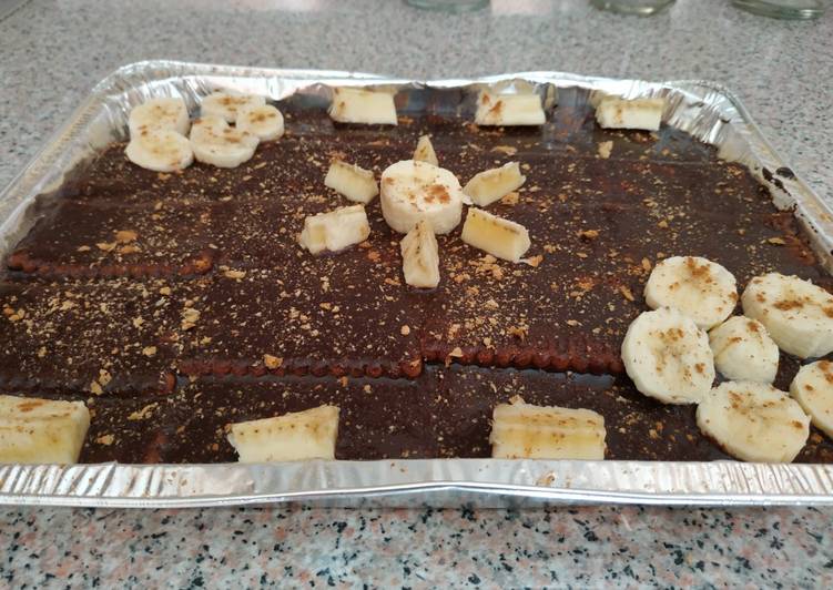 Tarta de galletas, café y corazón de plátano 🍌