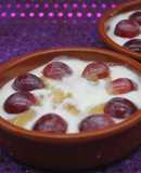 Plátano con uvas y yogurt