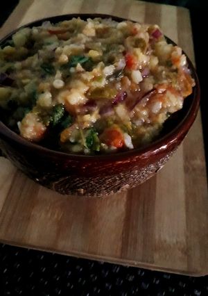 A picture of Aalu parval ka chokha pointed gourd less oil recipe.