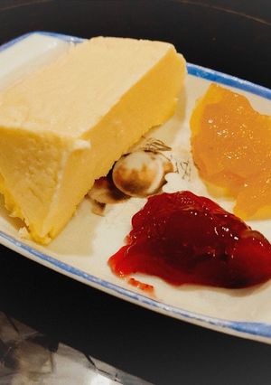 Una foto de Tarta de queso en microonda