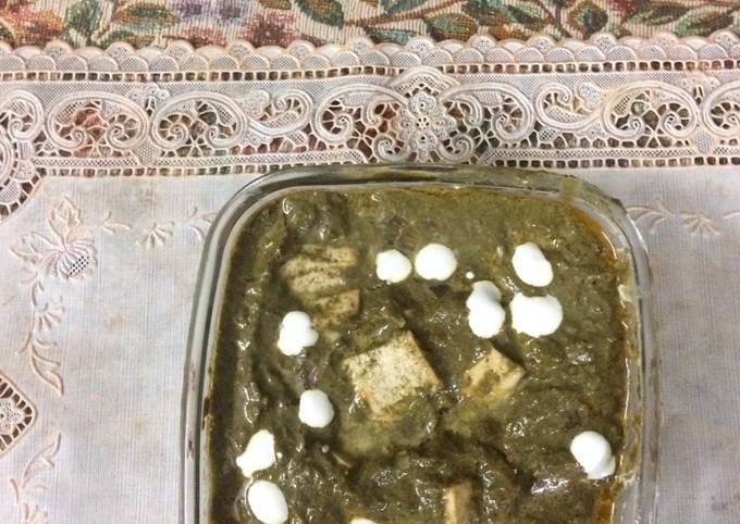 Palak with tofu paneer Recipe