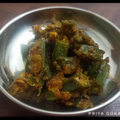 A picture of Bhindi Stuffed with Grated Aloo.