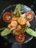 Steamed prawn salad