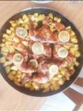 Baked chicken and potatoes