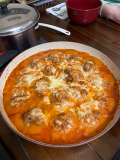 A picture of Parmesan Meatball Bake.