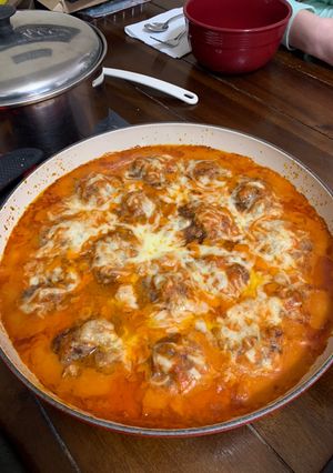 A picture of Parmesan Meatball Bake.
