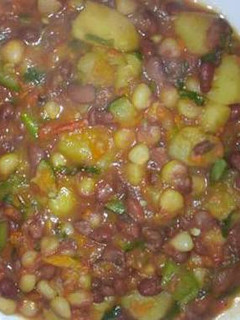 A picture of Githeri with potatoes.