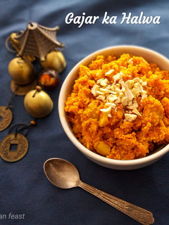 A picture of Gajar Ka Halwa or Carrot Halwa.
