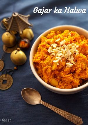 A picture of Gajar Ka Halwa or Carrot Halwa.