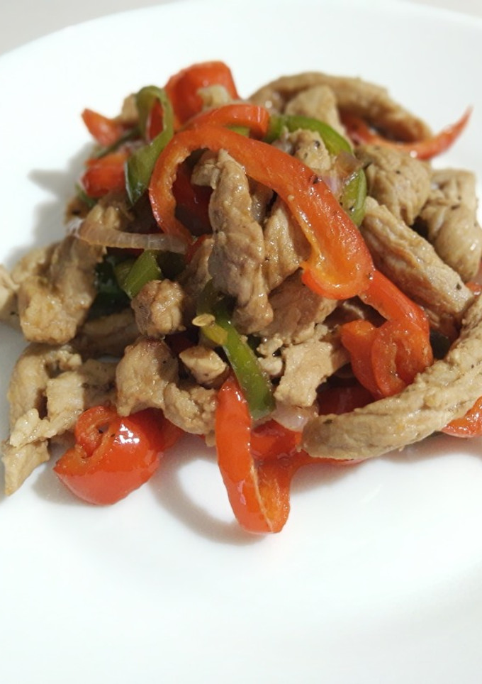 Una foto de Fajitas de cerdo al pimiento
