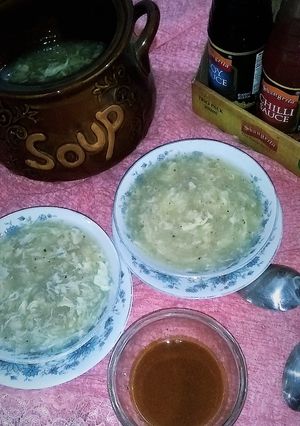 A picture of Chicken soup 🍲.