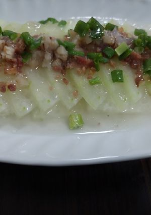 A picture of Steamed Winter Melon with Jinhua ham 金華火腿蒸冬瓜.