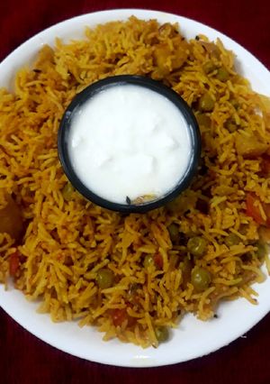A picture of Vegetable Biryani.