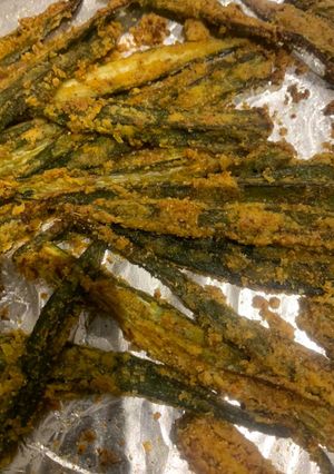 A picture of Kurkuri bhindi.